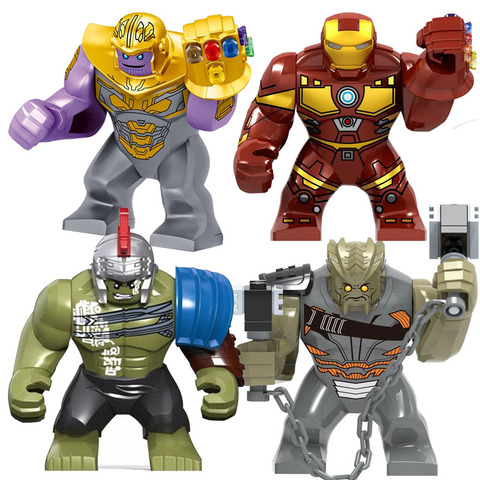 Bloques de construcción de superhéroes de Thanos, Obsidian, Hulk increíble, Iron Man, Thor, modelo, figuras iluminadas, juguetes para niños ► Foto 1/6