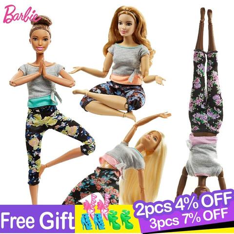 Muñeca deportiva de Barbie para gimnasia y Yoga, juguete educativo para todas las articulaciones, ideal para regalo de Navidad y cumpleaños, DHL81 ► Foto 1/6