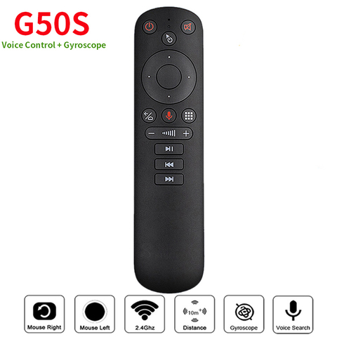 Mando a distancia G50S IR para caja Android TV, asistente de voz inteligente, micrófono Air Mouse 2,4G, giroscopio inalámbrico ► Foto 1/6