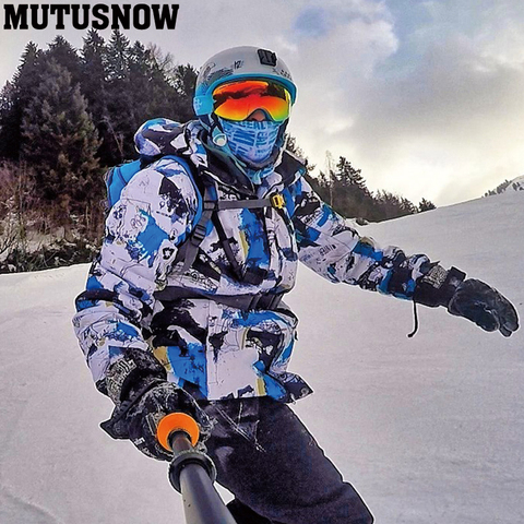 Chaqueta de esquí para hombre, pantalones de esquí para invierno, cálido, resistente al viento, impermeable, para deportes al aire libre, snowboard, abrigo de esquí, pantalones, traje de esquí, novedad de 2022 ► Foto 1/6