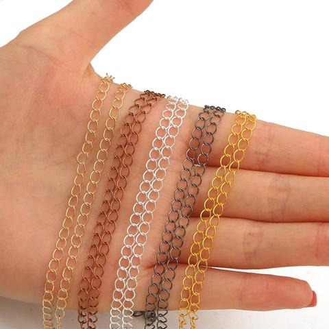 Cadena de eslabón abierto, extensor de cola para joyería DIY, 5 m/lote, 2,5, 2,8, 3,6, 4,8mm ► Foto 1/6