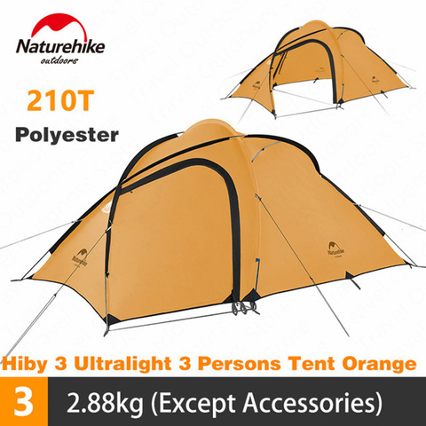 Naturehike ultraligero tienda de campaña 20D tela de silicona impermeable de doble capa 2-3Person 4 temporada familia tienda de campaña ► Foto 1/6