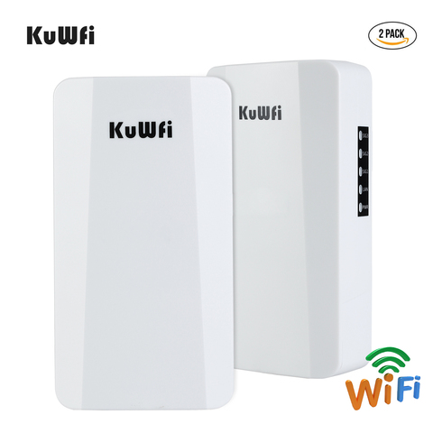 KuWFi-Router inalámbrico para exteriores, repetidor de 300Mbps, P2P, 1KM, puente WIFI inalámbrico con adaptador POE de 24V para cámara IP ► Foto 1/6