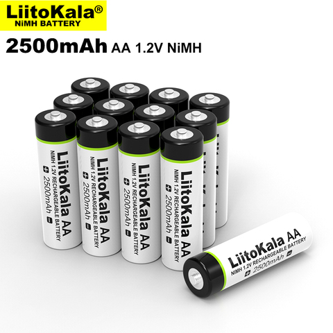 4-28 Uds Liitokala AA de 1,2 V 2500mAh Ni-MH 2.5A batería recargable para pistola de temperatura ratón de Control remoto juguete baterías ► Foto 1/5