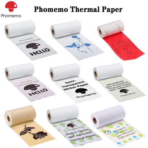 Térmica etiqueta engomada imprimible adhesivo de etiqueta transparente None-papel adhesivo para Phomemo M02/M02S/M02Pro impresora foto papeles ► Foto 1/6