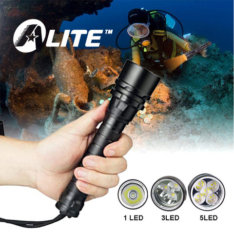 TMWT buceo pesca submarina bajo el agua a 100 m de la antorcha de luz Ultra brillante XML T6 o CREE linterna LED blanco amarillo la luz UV ► Foto 1/6