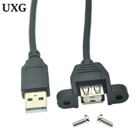 30 cm 1 M 5 M 2,0 m USB 1,5 macho a hembra Cable de extensión con montaje en Panel tornillo orificio conector adaptador conector para ordenador ► Foto 1/6