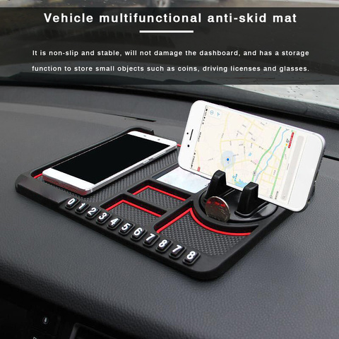 Coche multifuncional Anti-Slip Mat de teléfono antideslizante pegajoso Anti deslizante tablero montaje GPS tablero de instrumentos de PU coche alfombrilla de almacenamiento Mat ► Foto 1/6