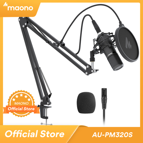 MAONO PM320S XLR Kit de micrófono con condensador profesional cardioide Vocal micrófono para grabación en estudio para la transmisión de voz sobre casa-estudio ► Foto 1/6