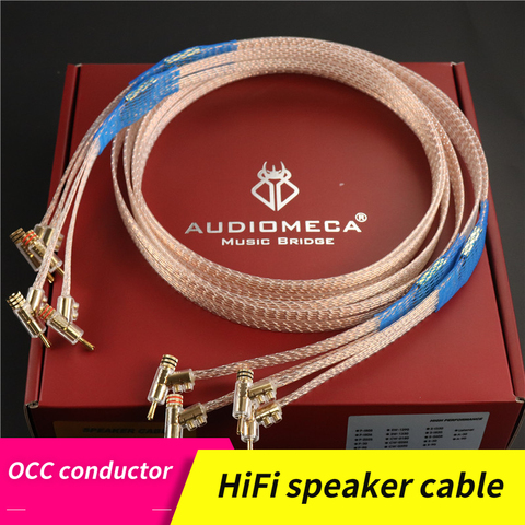 Audiomeca-cable de altavoz hifi, Conector de cobre Chapado en plata, Conector de Banana chapado en oro, pocc, 1 par ► Foto 1/6