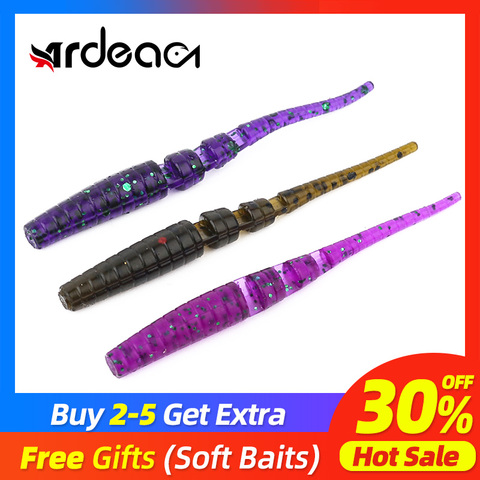 Ardea suave atraer 50mm 0,5g Artificial gusano recto cola de silicona cebo Jigging girar Swimbait Wobblers aparejos de pesca ► Foto 1/6