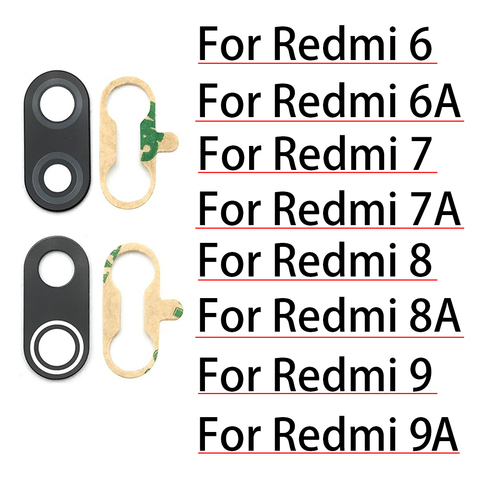 Nueva cámara trasera de la lente de cristal para Xiaomi Redmi S2 6 6A 7 7A 8 8A 9 9A 9C cámara de vidrio con pegamento 1 Uds ► Foto 1/6