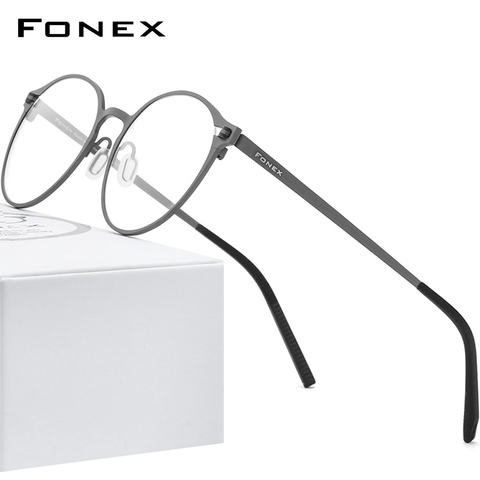 FONEX de titanio puro Marco de gafas mujeres Retro gafas de 2022 nuevos hombres óptico sin tornillos gafas 8530 ► Foto 1/6