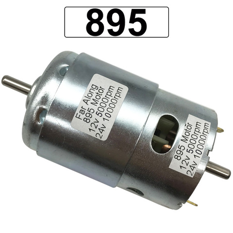 Potente Motor eléctrico de CC de 12V, 895 de alta velocidad, 5000/10000RPM, uso Reversible para máquina cortadora de amoladora eléctrica, etc. ► Foto 1/6