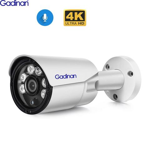 De Audio IP Camera 4K 8MP H.265AI 5MP 3MP de la bala al aire libre CCTV ONVIF para sistema de POE NVR de vigilancia de seguridad IR de Metal Cámara POE ► Foto 1/6