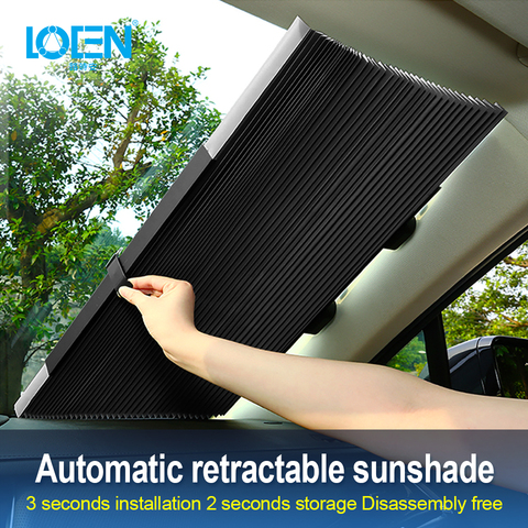 Parasol retráctil para ventana de coche, parasol retráctil para parabrisas, protector para cortina plegable para coche, parasol Anti-UV para ventana de coche ► Foto 1/6