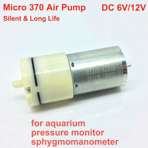 Mini bomba de aire con Motor 370, microbomba de presión para Monitor de sangre, esfigmomanómetro, acuario de agua de peces, CC 6V 12V ► Foto 1/6