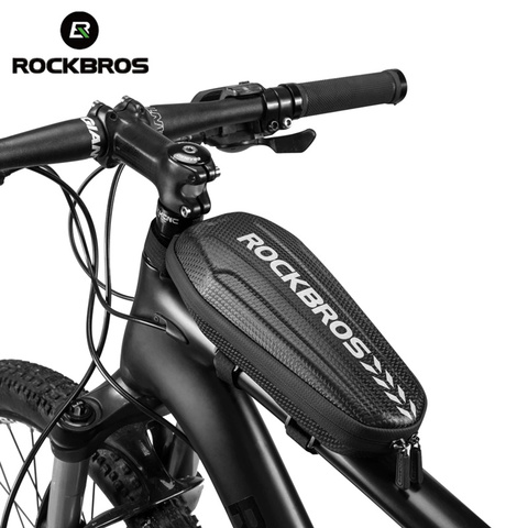 ROCKBROS bicicleta ciclismo bolsa de Shell duro del tubo de cuadro frontal bicicleta bolsa impermeable MTB Carretera plegable bolso de Multil frente bicicleta bolsa ► Foto 1/6