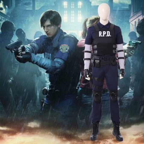 Disfraz de León RE2, Cosplay, juegos de horror de supervivencia, Disfraces de Halloween, disfraz de Leon Scott Kennedy ► Foto 1/1