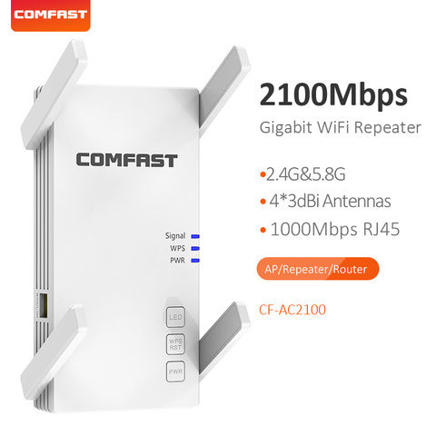 Repetidor Wifi inalámbrico extensor router amplificador de señal de largo alcance 2,4/5,8 Ghz 300/2100Mbps Wifi Ultraboost para el hogar ► Foto 1/6