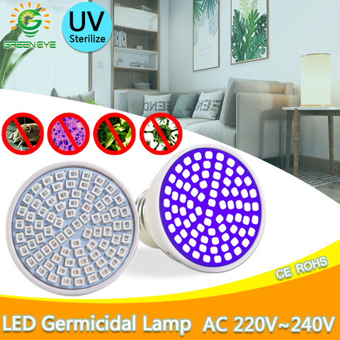 Lámpara de desinfección UV, lámpara de esterilización germicida, bombilla led E27, luces ultravioleta, CA de 220V, ozono para interiores, ácaros ► Foto 1/6