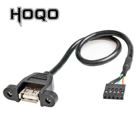 0,5 m 30cm 1ft USB 2.0B tipo hembra de montaje en Panel usb-B 2,0mm paso 5pin vivienda PCB placa base Cable Dupont ► Foto 1/3