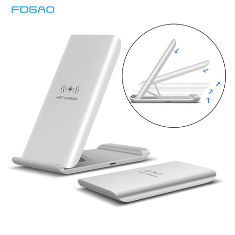 FDGAO-Base de carga rápida para móvil, cargador inalámbrico Qi de 15W para Samsung S20, S10, Note 20, soporte de carga rápida para iPhone 12, 11 Pro, XS, XR, X ► Foto 1/6