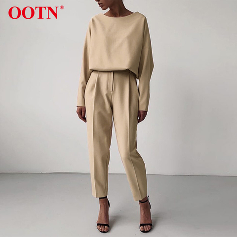 OOTN-Pantalones informales de cintura alta para mujer, pantalón de oficina, color caqui, con bolsillos y cremallera, color liso, para primavera y verano, 2022 ► Foto 1/6