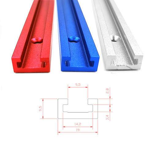 Inglete de ranura en T de 300-800MM para carpintería, ranura de fijación de tornillo de 19x9,5mm, mesa enrutadora de Sierra de mesa, herramientas de bricolaje ► Foto 1/6