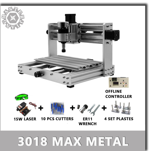 Controlador GRBL de Metal CNC 3018 Max con husillo de 200W, fresadora pcb de 3 ejes, cuerpo de metal, Compatibilidad de enrutador de madera Diy grabado láser ► Foto 1/6