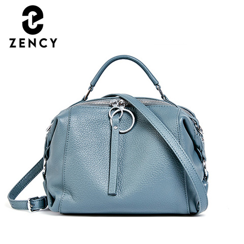 Zency elegante borla de moda bolso de hombro femenino suave bolso de cuero genuino cuero bolso de gran capacidad Simple Casual bolso mujer bolso ► Foto 1/6