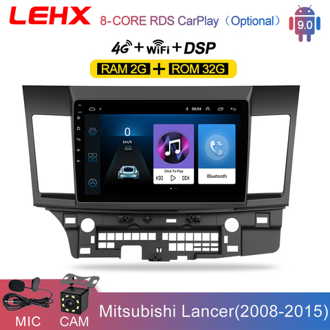 LEHX coche Android 9,0 reproductor Multimedia para auto MITSUBISHI LANCER 2007-2012, 10,1 pulgadas 2 DIN radio con Android y reproducción de vídeo reproductor de audio ► Foto 1/6