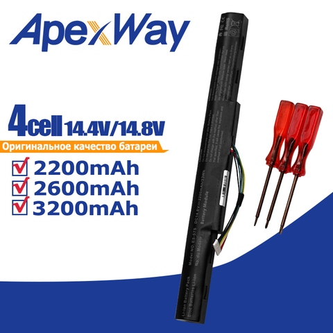 Apexway 4 celdas de batería del ordenador portátil para Acer Aspire E5-475G E5-476G E5-553G E5-575G E5-576G E5-774 AS16A5K AS16A7K AS16A8K ► Foto 1/6