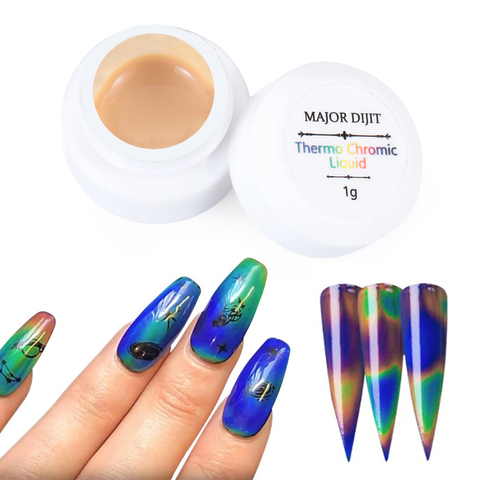 1g de líquido termocromático, pigmento de anillo de estado de ánimo, pintura de cambio de uñas Lliquid Crystal Solar LED UV para uñas, Gel para pedicura, esmalte de uñas ► Foto 1/6