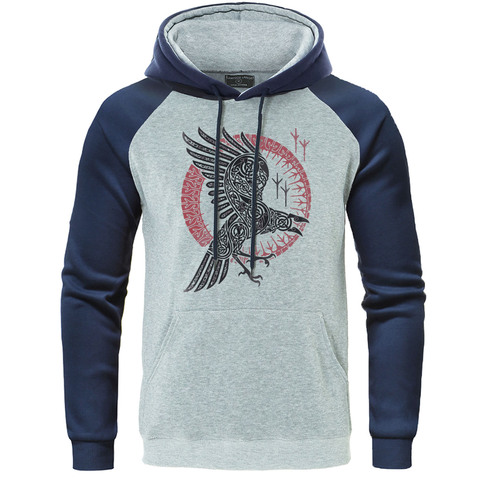 Sudadera con capucha para hombre, prenda de vestir, Casual, con forro polar, ropa informal estilo Hip Hop, modelo de la leyenda Vikinga Ragnar's cuern, raglán, otoño de 2022 ► Foto 1/6