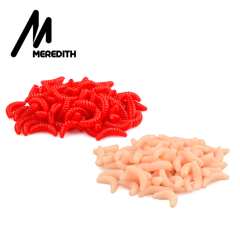 MEREDITH 50 Uds 100 Uds 150 Uds 200 Uds 2cm 0,38g gusano comida suave señuelo cebos gusanos de olor de langostinos Señuelos de Pesca ► Foto 1/6