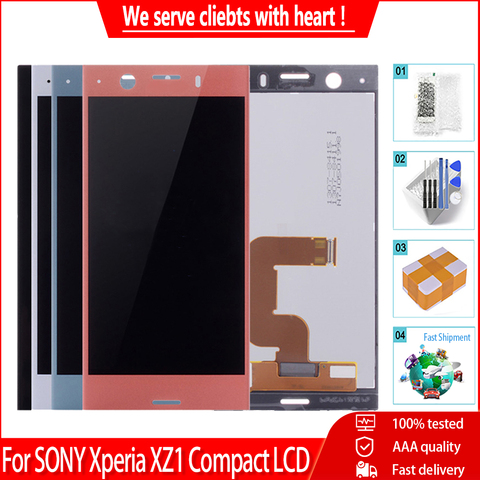 Pantalla LCD compacta de 4,6 pulgadas para SONY Xperia XZ1, para SONY XPERIA XZ1, Mini LCD Original G8441 G8442, repuesto LCD con herramientas ► Foto 1/6