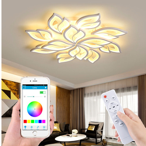 Candelabro LED moderno aplicación remota la función de Control de la habitación dormitorio LED lámpara de techo de acrílico de succión de Ventas de Fábrica ► Foto 1/6