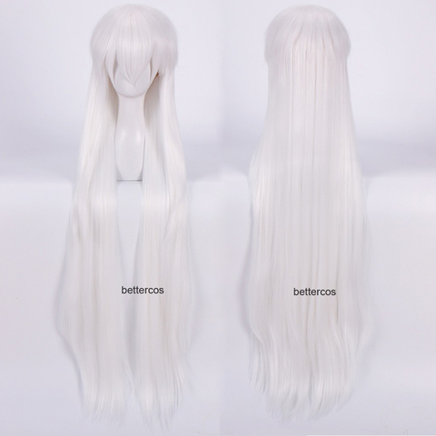 Inuyasha Sesshoumaru pelucas de Cosplay Largo 100cm blanco estilo resistente al calor Peluca de pelo sintético + peluca Cap ► Foto 1/6