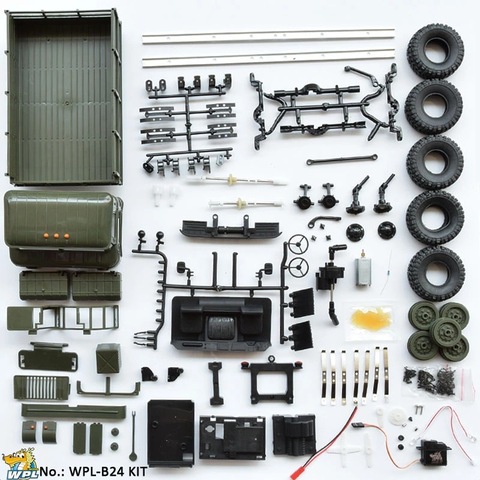 WPL-KIT de B-24 GAZ-66 1/16, camión militar con mando a distancia, tracción a las 4 ruedas, todoterreno B24 GAZ, coche a Control remoto, modelo de coche de escalada, juguete para regalo para niño ► Foto 1/6