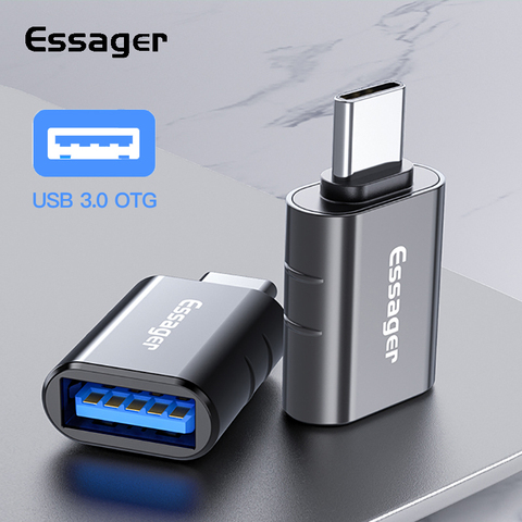 Essager-Adaptador USB tipo C OTG, convertidor USB 3,0 a USB C macho para Samsung S20, Xiaomi mi 9, 10 USB-C, conector hembra ► Foto 1/6