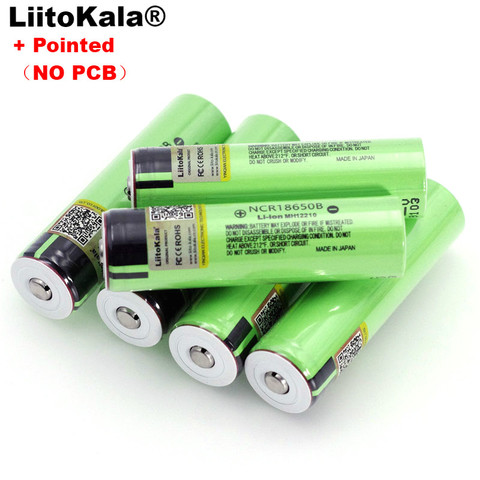 Liitokala-Pilas recargables de litio de 3400 mAh con polos, baterías recargables de 3,7V, 3400 mah de capacidad, nuevas, NCR18650B ► Foto 1/6