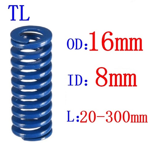 Muelle de troquel de compresión para impresión en espiral, carga de luz azul, diámetro exterior de 12mm, diámetro interior de 6mm de longitud, 20-60mm, gran oferta, 2 uds. ► Foto 1/4