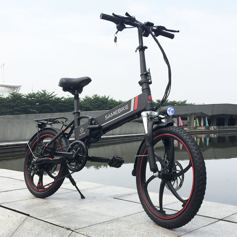 Samebike-bicicleta eléctrica plegable de 20 pulgadas, patinete de 350W, 48V, 10,4 Ah, con Motor unido, asistencia eléctrica de llanta ► Foto 1/6