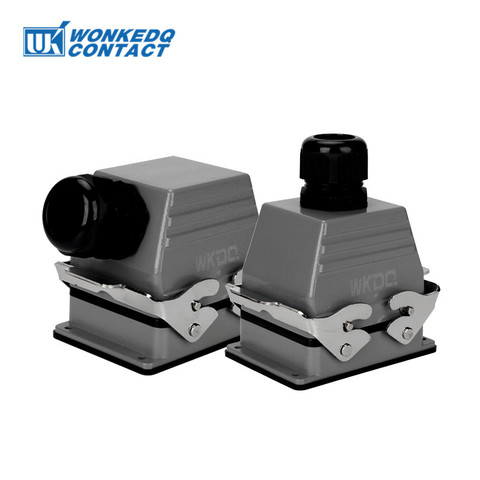 Rectangular Conector de alta resistencia HDC-HE-32 núcleo Industrial impermeable conector de aviación 16A 500V línea superior y línea Lateral ► Foto 1/1