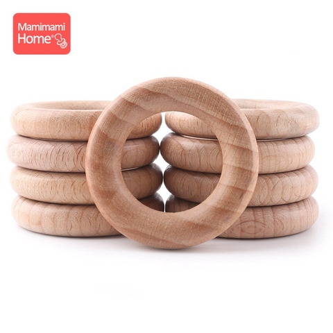 Mamihome 50pc 40mm-70mm de madera de haya anillos bebé mordedor de BPA libre de madera en blanco roedor DIY de pulseras Children'S productos Juguetes ► Foto 1/6