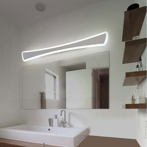 Lámpara de luz para espejo de baño de estilo nórdico, moderna lámpara de pared Led, aplique para decoración del hogar, iluminación de hierro blanco y acrílico, 110-220V ► Foto 1/6