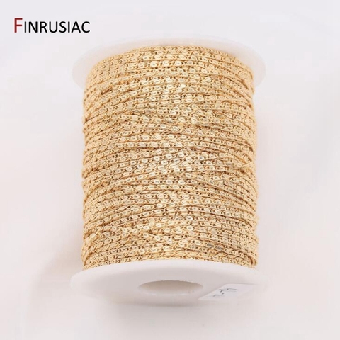 Cadena chapada en oro de 14k DIY para la fabricación de joyas, cadenas de 1,9mm, venta al por mayor, suministros para la fabricación de joyas hechas a mano ► Foto 1/6