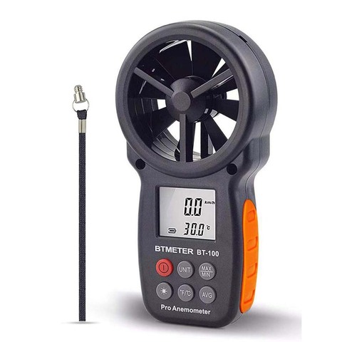 Anemómetro Digital de mano anemómetro BT-100 para medir la velocidad del viento, la temperatura y el viento con retroiluminación LCD ► Foto 1/6