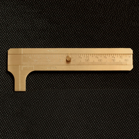 Regla de latón Vintage, calibrador de cobre para accesorios de medición, herramienta EDC para exteriores, regla pequeña ► Foto 1/6
